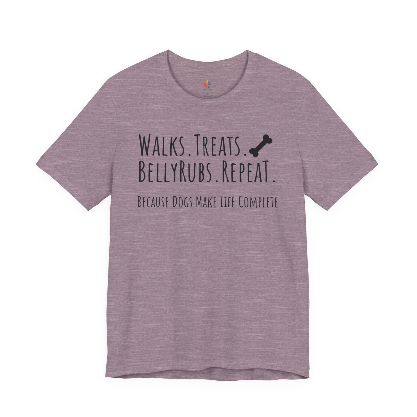 Dog Lover T-Shirt - "Walks, Treats, Belly Rubs, Repeat" - Funny Graphic Tee