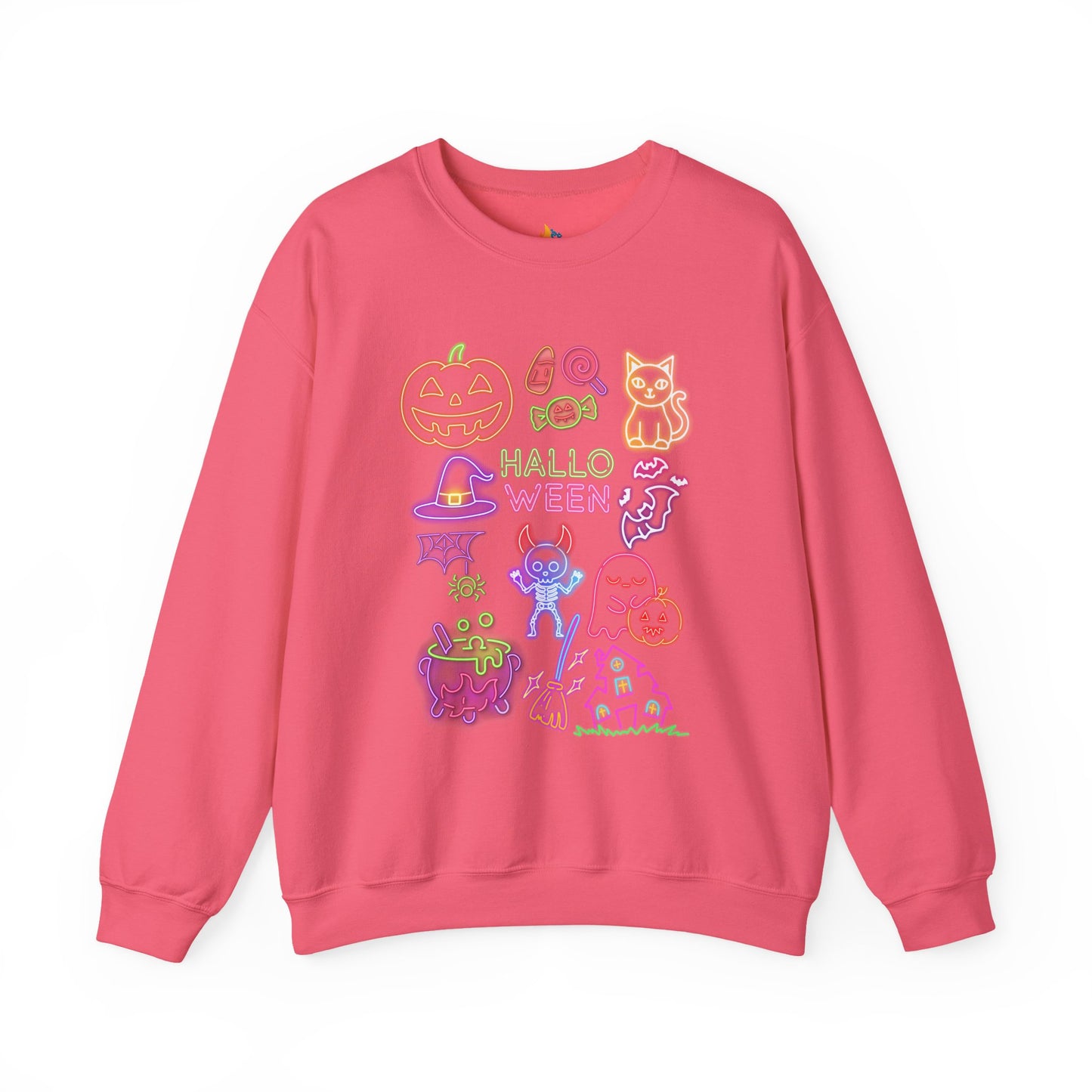 Neon Halloween Sweatshirt, Unisex Crewneck, Funny Fall Apparel, Cozy Fall Gift