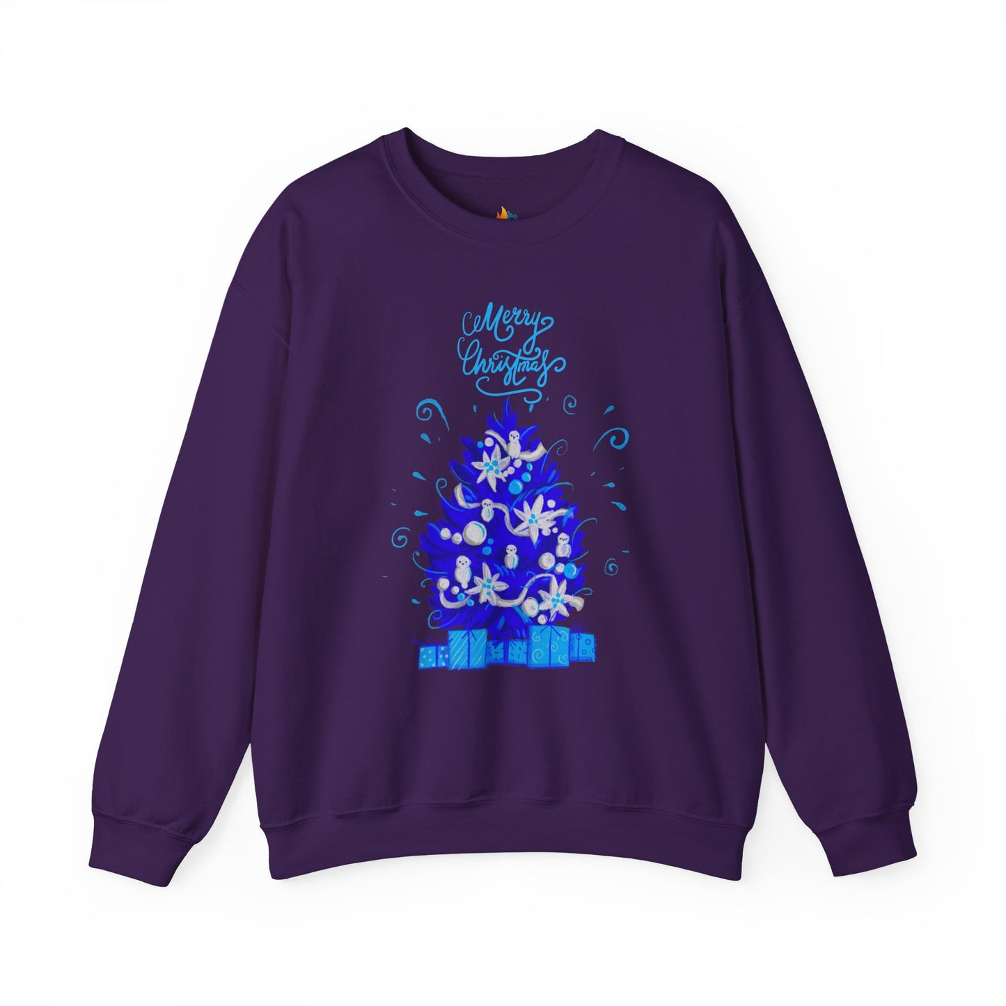 Blue Christmas Sweatshirt, Unisex Crewneck, Holiday Season Outfit, Winter Sweatshirt
