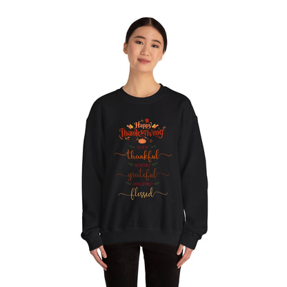 Happy Thanksgiving Sweatshirt, Unisex Crewneck, Fall Season Outfit, Cozy Fall Gift
