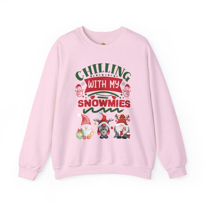 Chillin with my snowmies, Christmas Sweatshirt, Unisex Crewneck, Holiday Season Outfit, Winter Sweatshirt