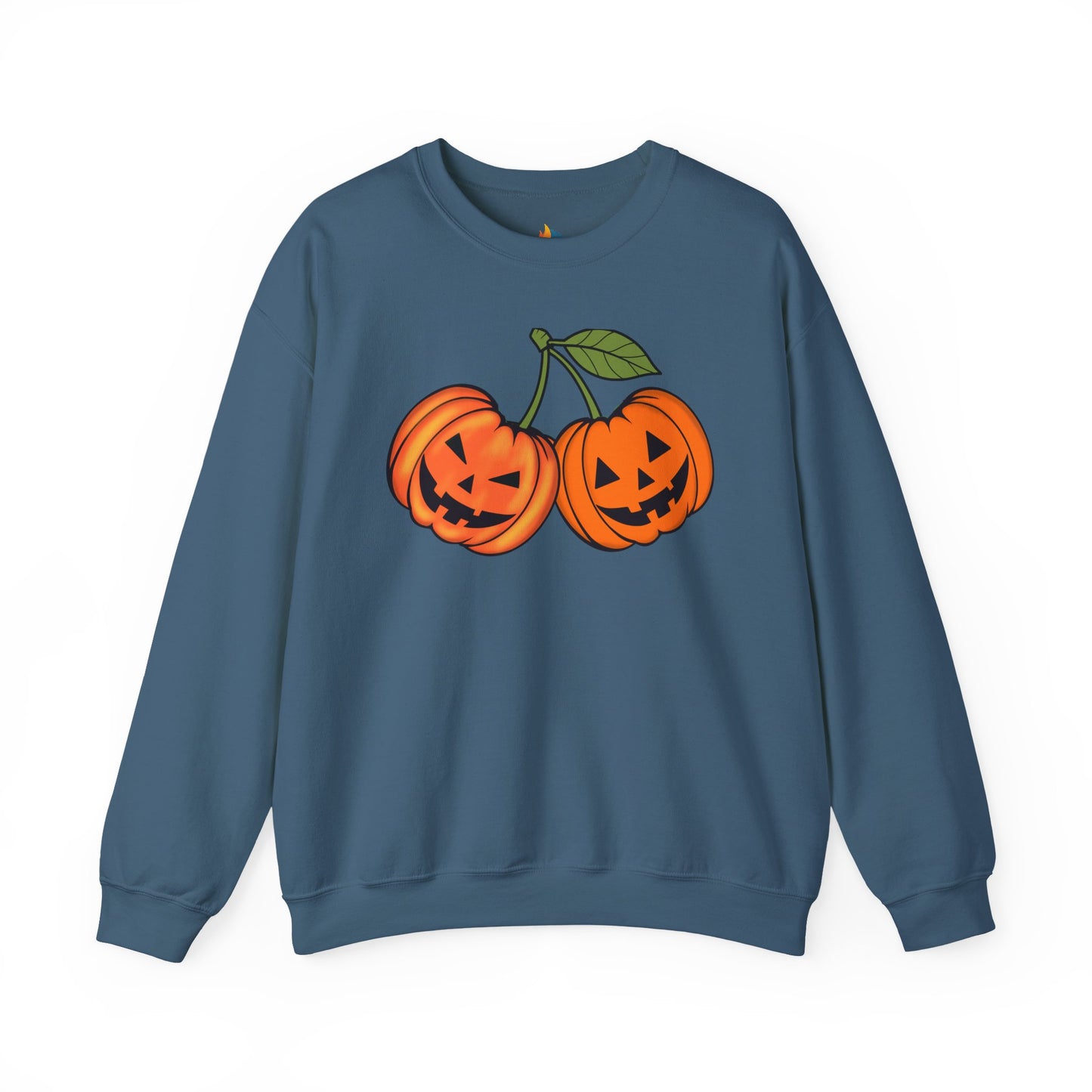 Halloween Cherry pumpkin Sweatshirt, Unisex Crewneck, Funny Halloween Apparel, Spooky Season Outfit, Cozy Fall Gift, Spooky Cute, Retro Halloween Gift