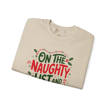 On the naughty list Christmas Sweatshirt, Unisex Crewneck, Holiday Season Outfit, Winter Sweatshirt