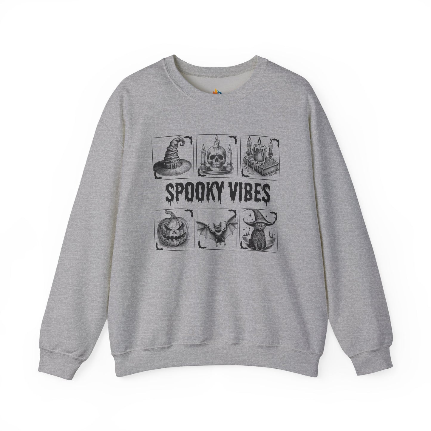 Spooky Vibes Halloween Sweatshirt, Unisex Crewneck, Fall Season Outfit, Cozy Fall Gift, Halloween Gift