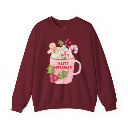 Happy Holidays, Christmas Sweatshirt, Unisex Crewneck, Holiday Season Outfit, Winter Sweatshirt