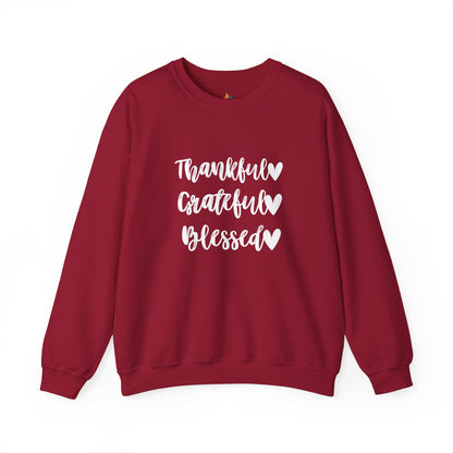 Thankful, Grateful, Blesses - Thanksgiving Sweatshirt, Unisex Crewneck, Fall Season Outfit, Cozy Fall Gift