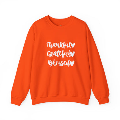 Thankful, Grateful, Blesses - Thanksgiving Sweatshirt, Unisex Crewneck, Fall Season Outfit, Cozy Fall Gift