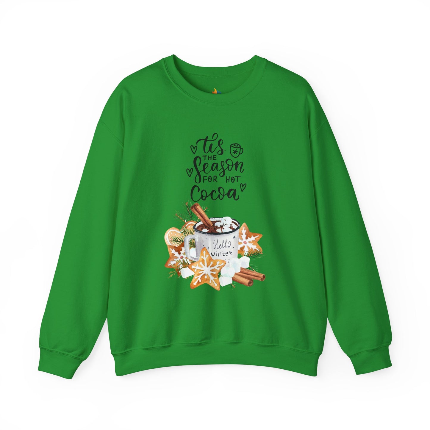 Tis the season for Hot Cocoa Christmas Sweatshirt, Unisex Crewneck, Holiday Season Outfit, Winter Sweatshirt