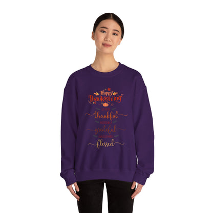 Happy Thanksgiving Sweatshirt, Unisex Crewneck, Fall Season Outfit, Cozy Fall Gift