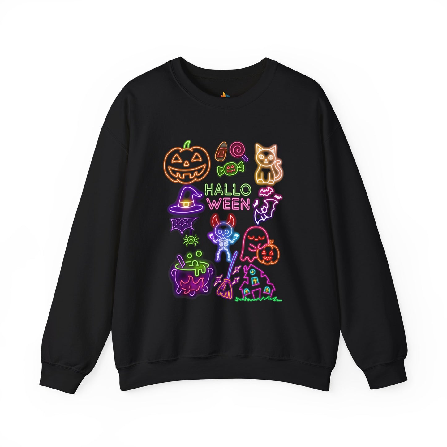 Neon Halloween Sweatshirt, Unisex Crewneck, Funny Fall Apparel, Cozy Fall Gift