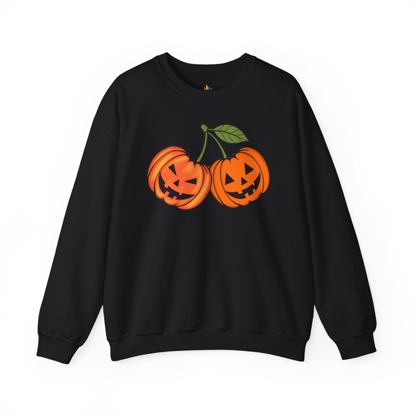 Halloween Cherry pumpkin Sweatshirt, Unisex Crewneck, Funny Halloween Apparel, Spooky Season Outfit, Cozy Fall Gift, Spooky Cute, Retro Halloween Gift