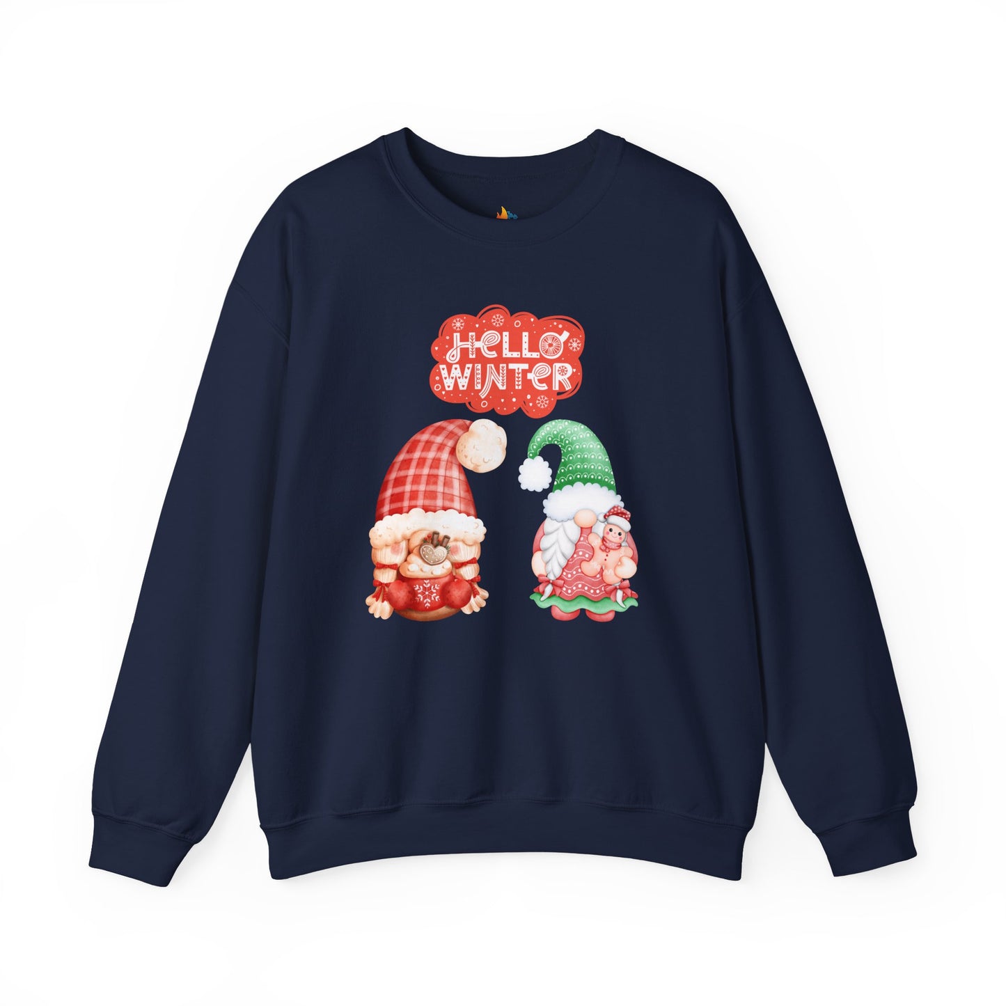 Hello Winter, Christmas Sweatshirt, Unisex Crewneck, Holiday Season Outfit, Winter Sweatshirt