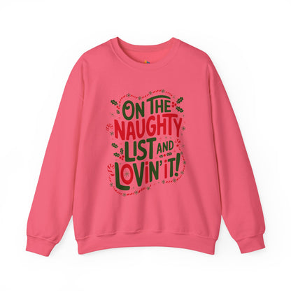On the naughty list Christmas Sweatshirt, Unisex Crewneck, Holiday Season Outfit, Winter Sweatshirt