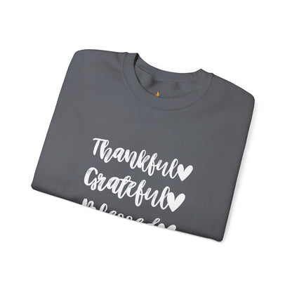 Thankful, Grateful, Blesses - Thanksgiving Sweatshirt, Unisex Crewneck, Fall Season Outfit, Cozy Fall Gift