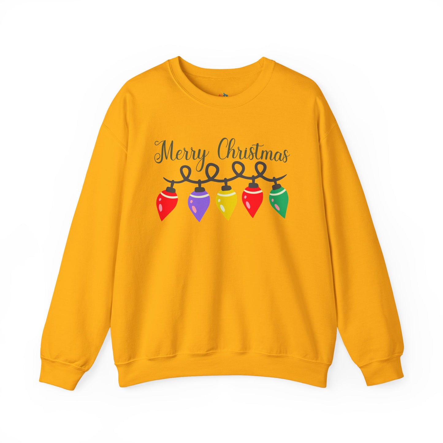 Merry Christmas with lights Sweatshirt, Unisex Crewneck, Holiday Season Outfit, Winter Sweatshirt