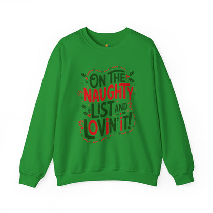 On the naughty list Christmas Sweatshirt, Unisex Crewneck, Holiday Season Outfit, Winter Sweatshirt