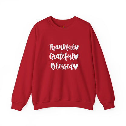Thankful, Grateful, Blesses - Thanksgiving Sweatshirt, Unisex Crewneck, Fall Season Outfit, Cozy Fall Gift