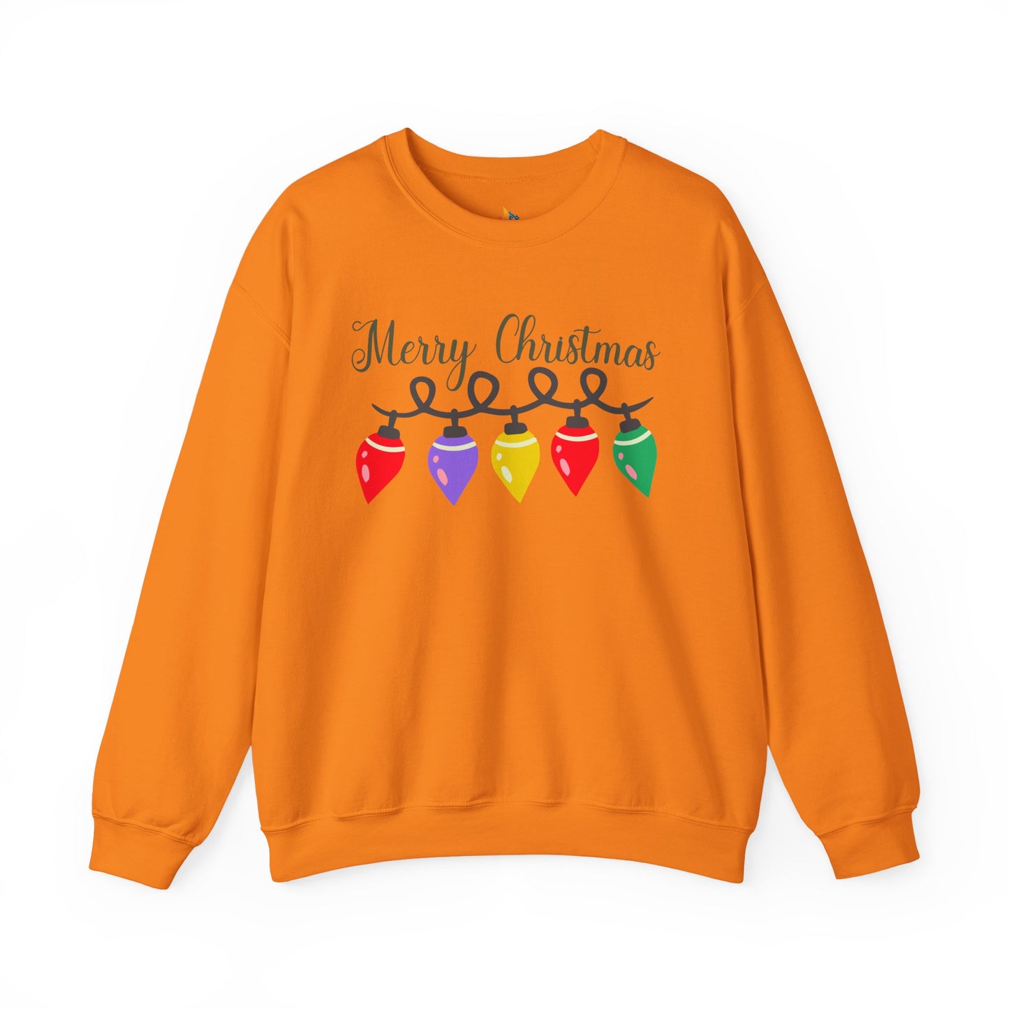 Merry Christmas with lights Sweatshirt, Unisex Crewneck, Holiday Season Outfit, Winter Sweatshirt