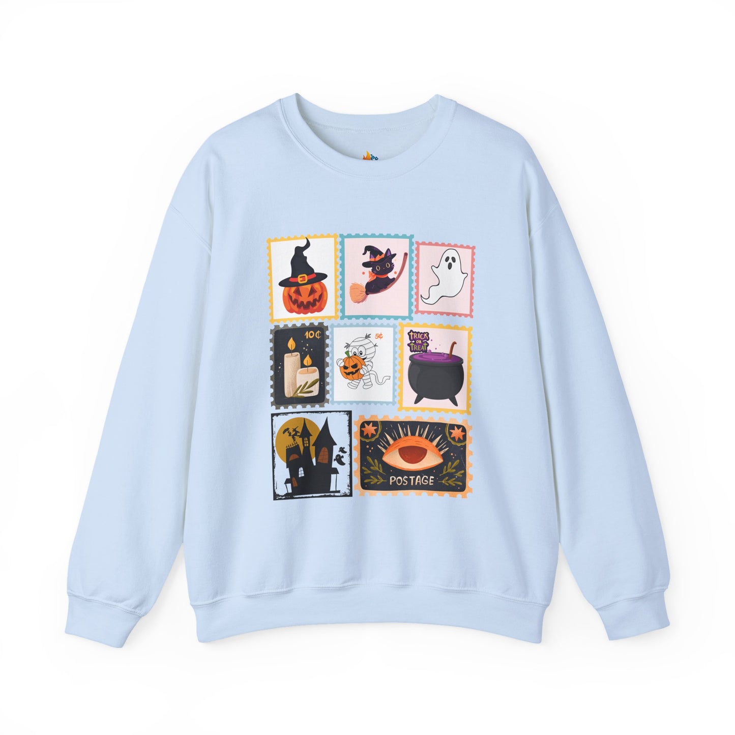 Halloween Stamp Sweatshirt, Unisex Crewneck, Fall Season Outfit, Spooky season Gift, Retro Halloween Gift