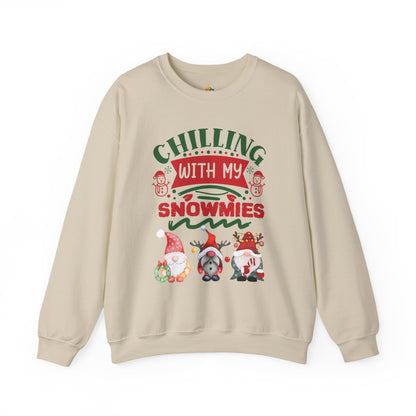 Chillin with my snowmies, Christmas Sweatshirt, Unisex Crewneck, Holiday Season Outfit, Winter Sweatshirt