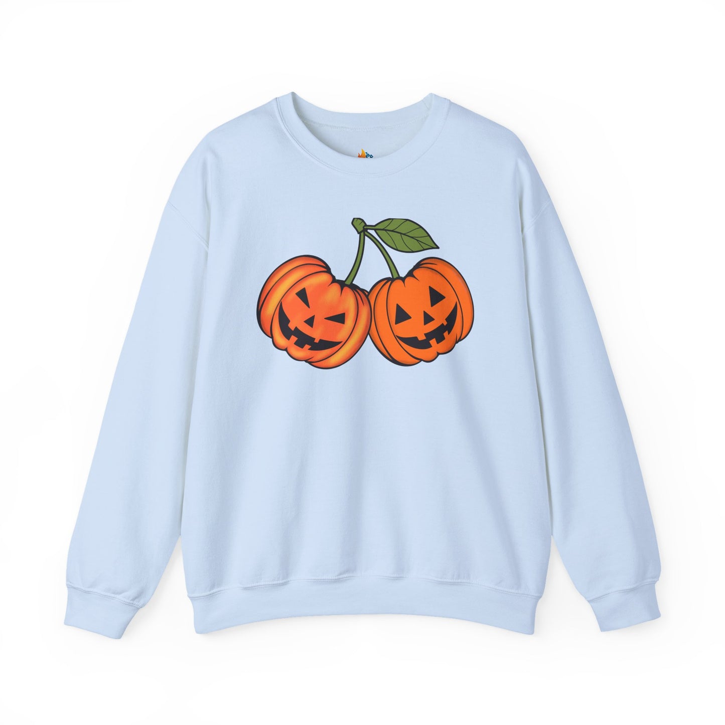 Halloween Cherry pumpkin Sweatshirt, Unisex Crewneck, Funny Halloween Apparel, Spooky Season Outfit, Cozy Fall Gift, Spooky Cute, Retro Halloween Gift