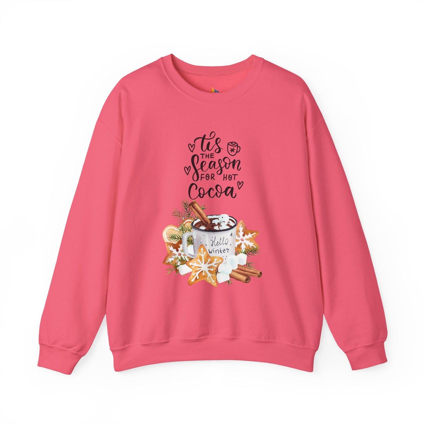 Tis the season for Hot Cocoa Christmas Sweatshirt, Unisex Crewneck, Holiday Season Outfit, Winter Sweatshirt
