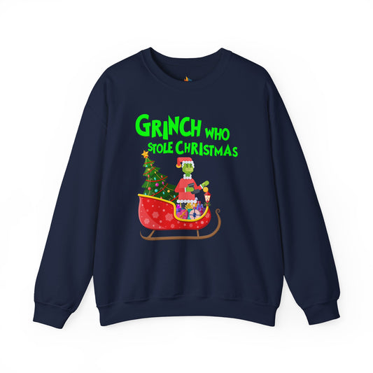 Grinch who stole Christmas Sweatshirt, Unisex Crewneck, Holiday Season Outfit, Winter Sweatshirt
