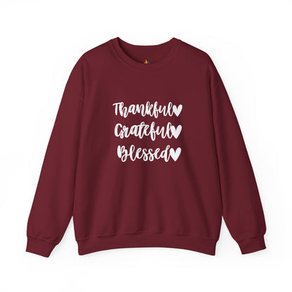 Thankful, Grateful, Blesses - Thanksgiving Sweatshirt, Unisex Crewneck, Fall Season Outfit, Cozy Fall Gift