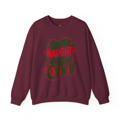 On the naughty list Christmas Sweatshirt, Unisex Crewneck, Holiday Season Outfit, Winter Sweatshirt