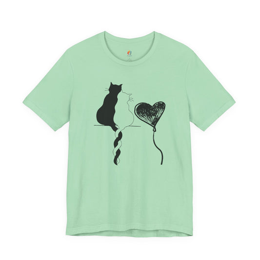 Cat Love T-Shirt, Valentine’s Day T-shirt, Cute Valentine Shirt, Love Graphic Tee, Unisex Valentine Outfit, Gift for Him or Her, Romantic Holiday Tee