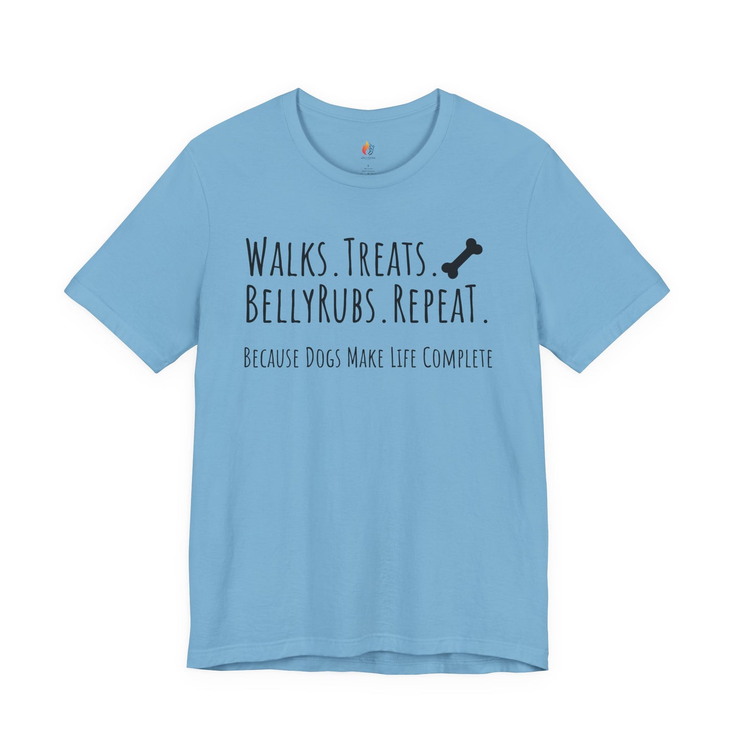 Dog Lover T-Shirt - "Walks, Treats, Belly Rubs, Repeat" - Funny Graphic Tee