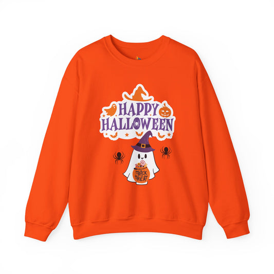 Happy Halloween Sweatshirt, Unisex Crewneck, Funny Halloween Apparel, Spooky Season Outfit, Cozy Fall Gift, Spooky Cute, Retro Halloween Gift