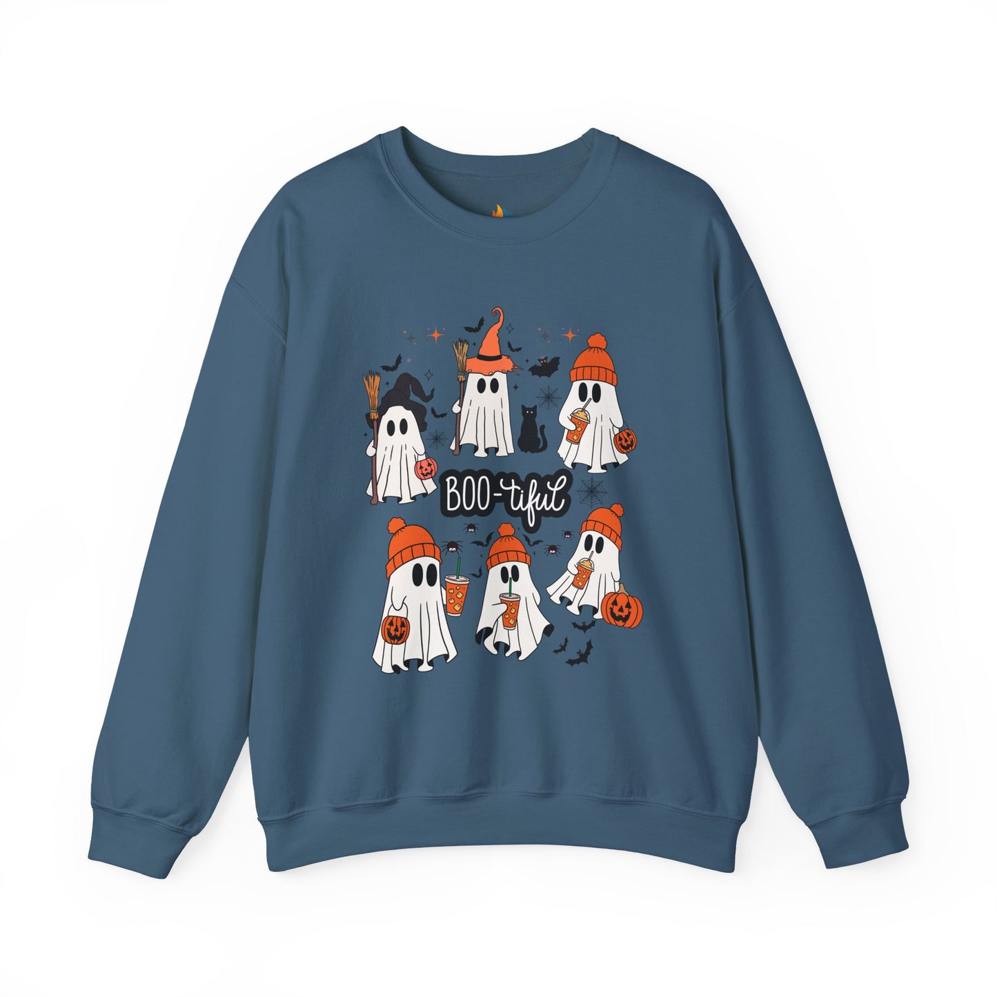 Boo-tiful ghost Sweatshirt, Unisex Crewneck, Fall Season Outfit, Cozy Fall Gift, Halloween Gift