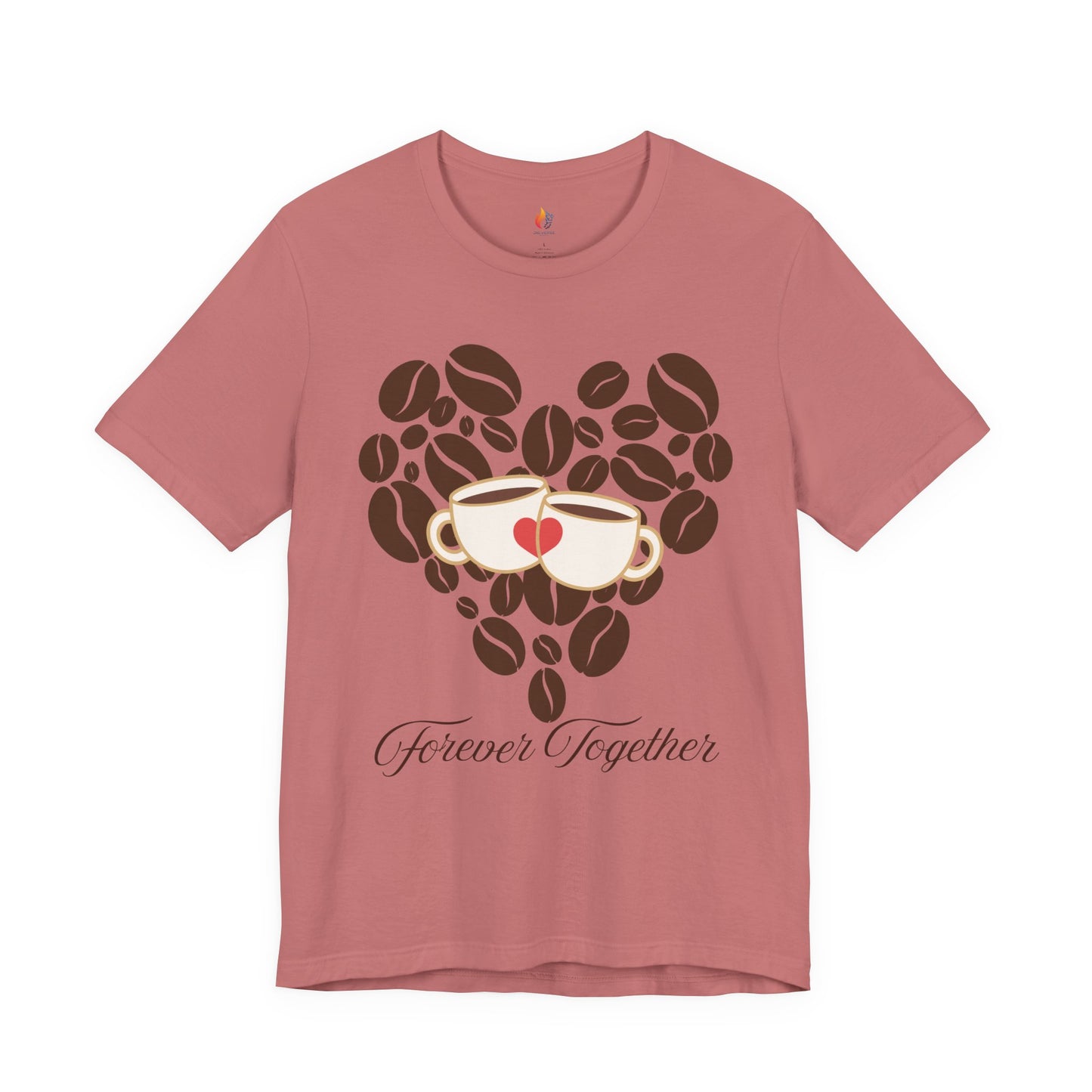 Coffee Lover, Forever Together T-Shirt, Valentine’s Day T-shirt, Cute Valentine Shirt, Love Graphic Tee, Unisex Valentine Outfit, Gift for Him or Her, Romantic Holiday Tee