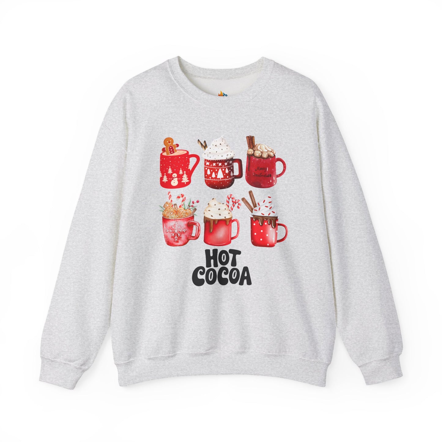 Hot Cocoa Christmas Sweatshirt, Unisex Crewneck, Holiday Season Outfit, Winter Sweatshirt