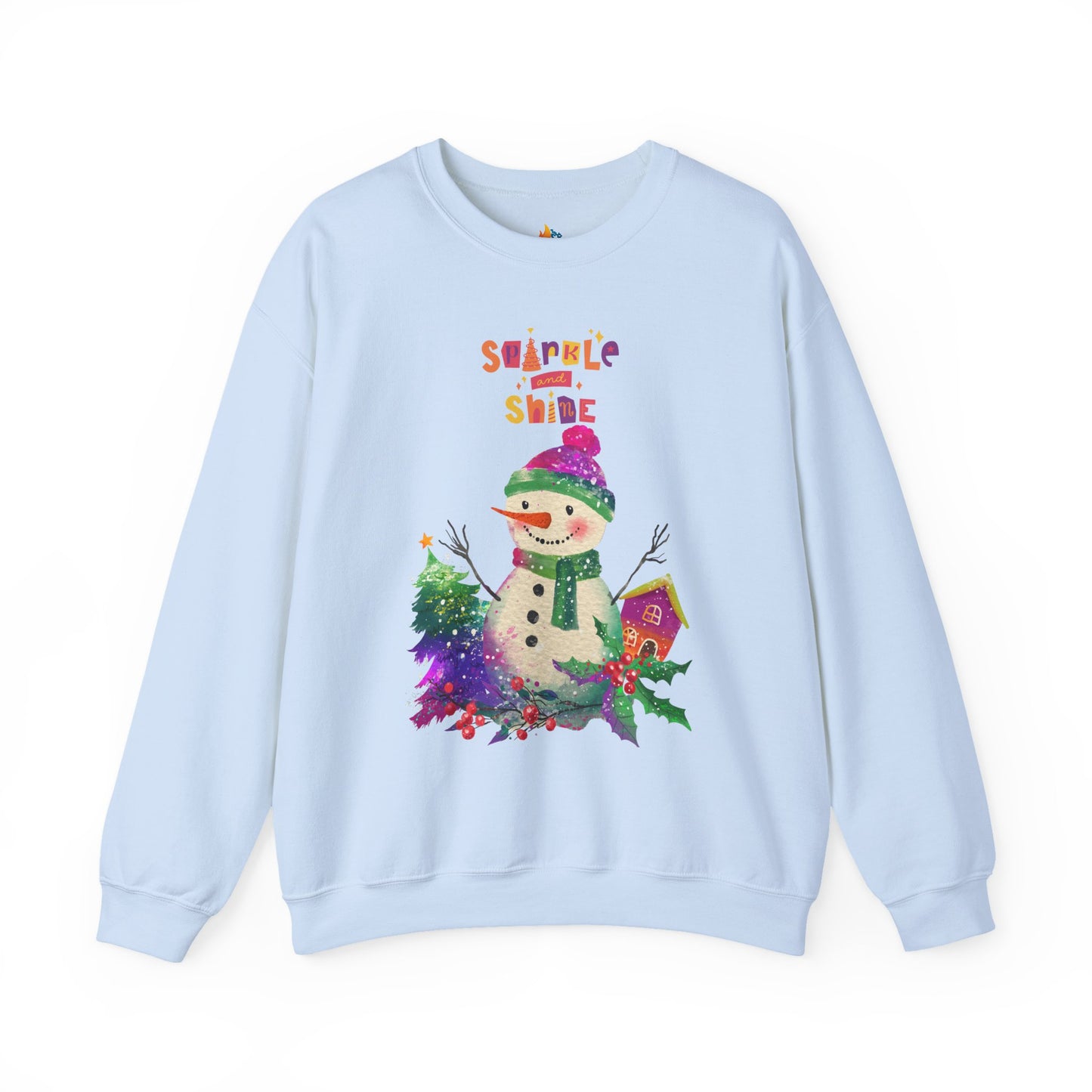 Sparkle & Shine, Snowman, Christmas Sweatshirt, Unisex Crewneck, Holiday Season Outfit, Winter Sweatshirt