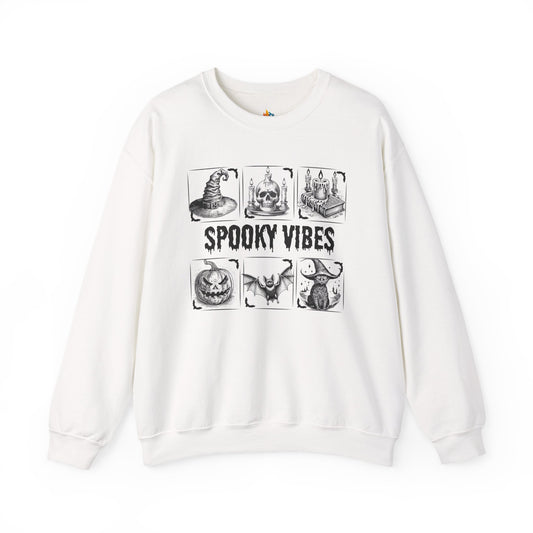 Spooky Vibes Halloween Sweatshirt, Unisex Crewneck, Fall Season Outfit, Cozy Fall Gift, Halloween Gift