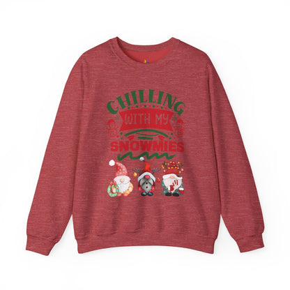 Chillin with my snowmies, Christmas Sweatshirt, Unisex Crewneck, Holiday Season Outfit, Winter Sweatshirt