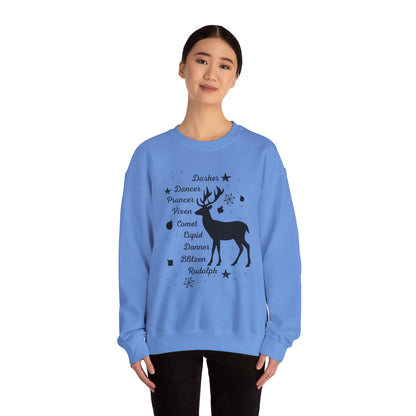 Reindeer, Christmas Sweatshirt, Unisex Crewneck, Holiday Season Outfit, Winter Sweatshirt