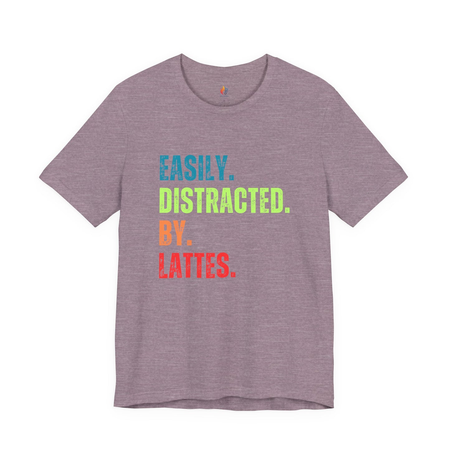 Coffee Lover T-Shirt - "Easily Distracted by Lattes" Graphic Tee