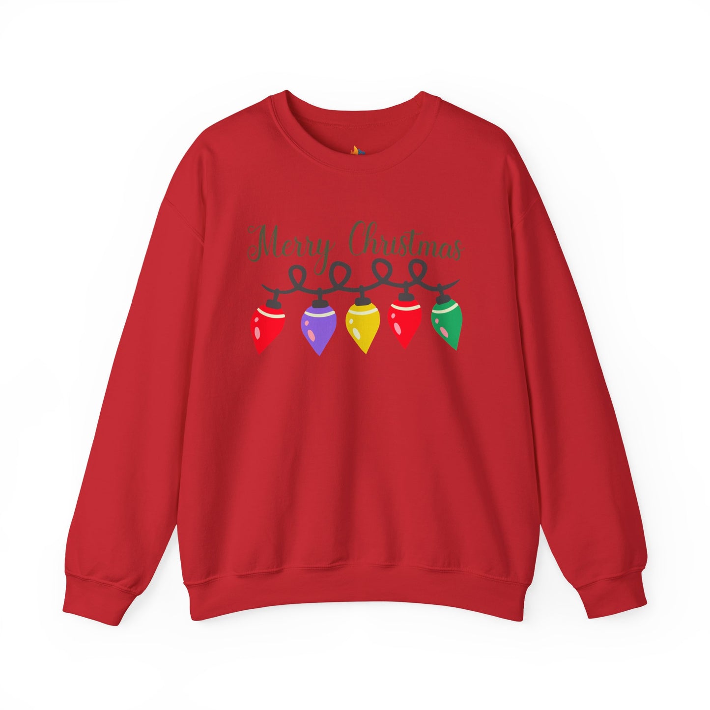 Merry Christmas with lights Sweatshirt, Unisex Crewneck, Holiday Season Outfit, Winter Sweatshirt