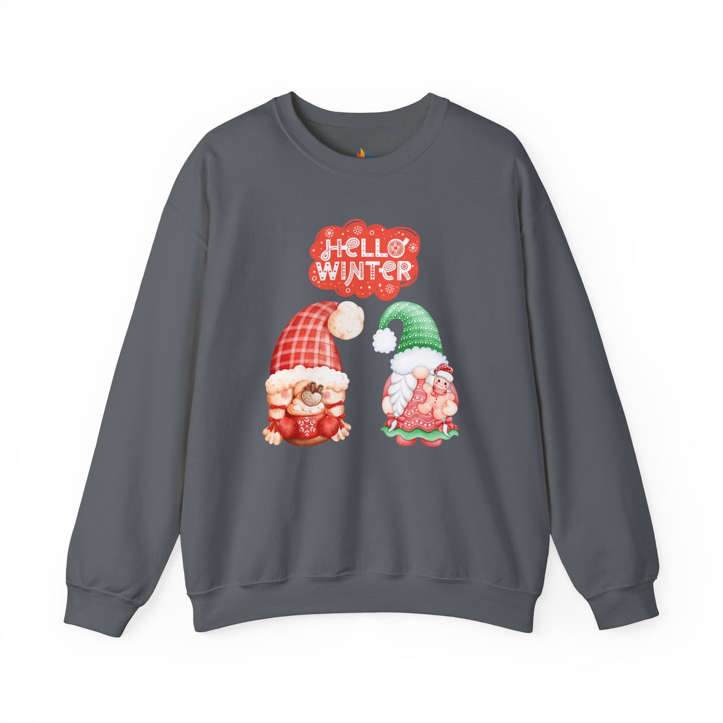 Hello Winter, Christmas Sweatshirt, Unisex Crewneck, Holiday Season Outfit, Winter Sweatshirt