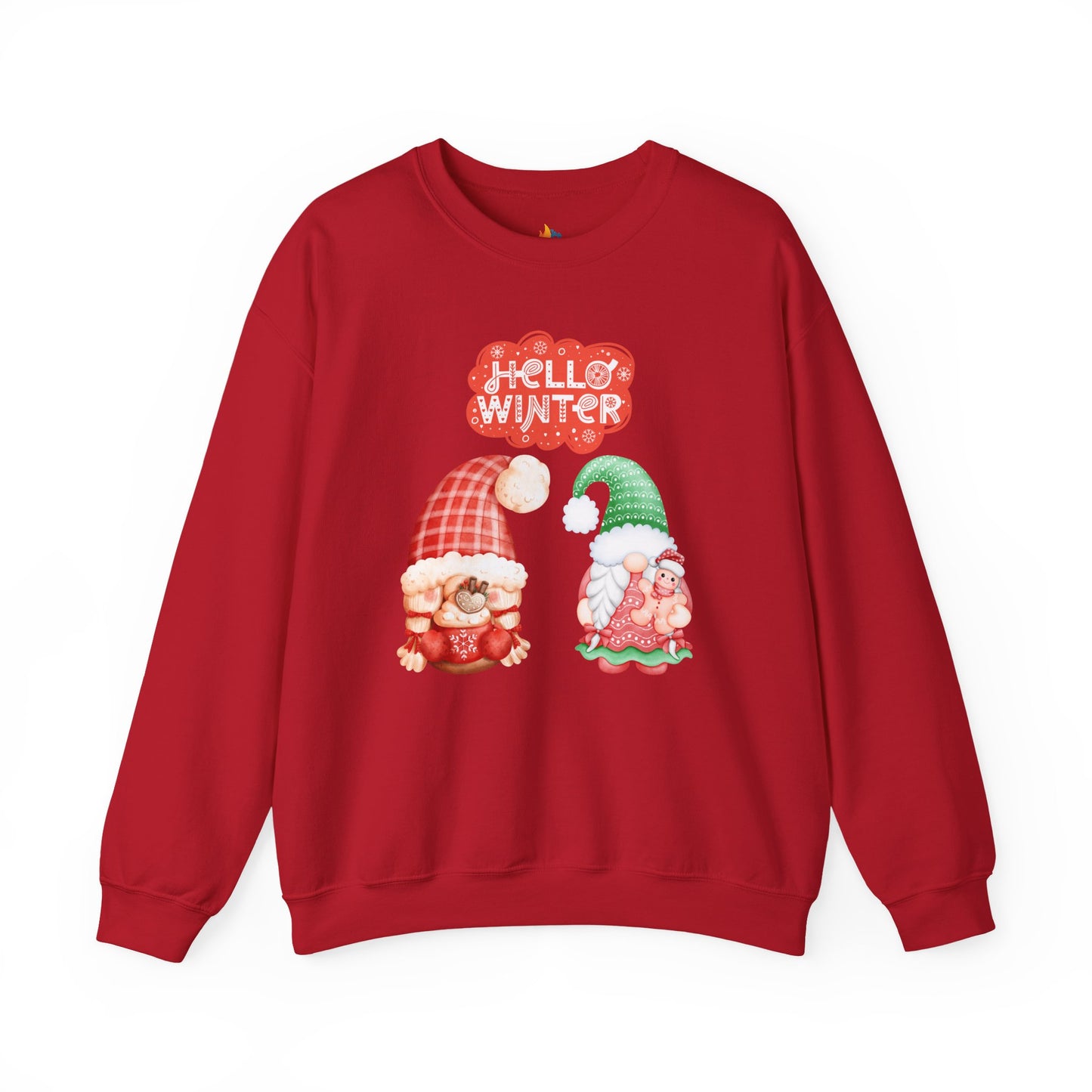 Hello Winter, Christmas Sweatshirt, Unisex Crewneck, Holiday Season Outfit, Winter Sweatshirt