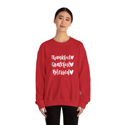 Thankful, Grateful, Blesses - Thanksgiving Sweatshirt, Unisex Crewneck, Fall Season Outfit, Cozy Fall Gift