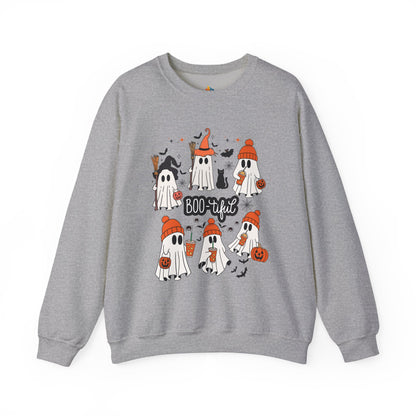 Boo-tiful ghost Sweatshirt, Unisex Crewneck, Fall Season Outfit, Cozy Fall Gift, Halloween Gift