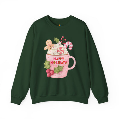 Happy Holidays, Christmas Sweatshirt, Unisex Crewneck, Holiday Season Outfit, Winter Sweatshirt