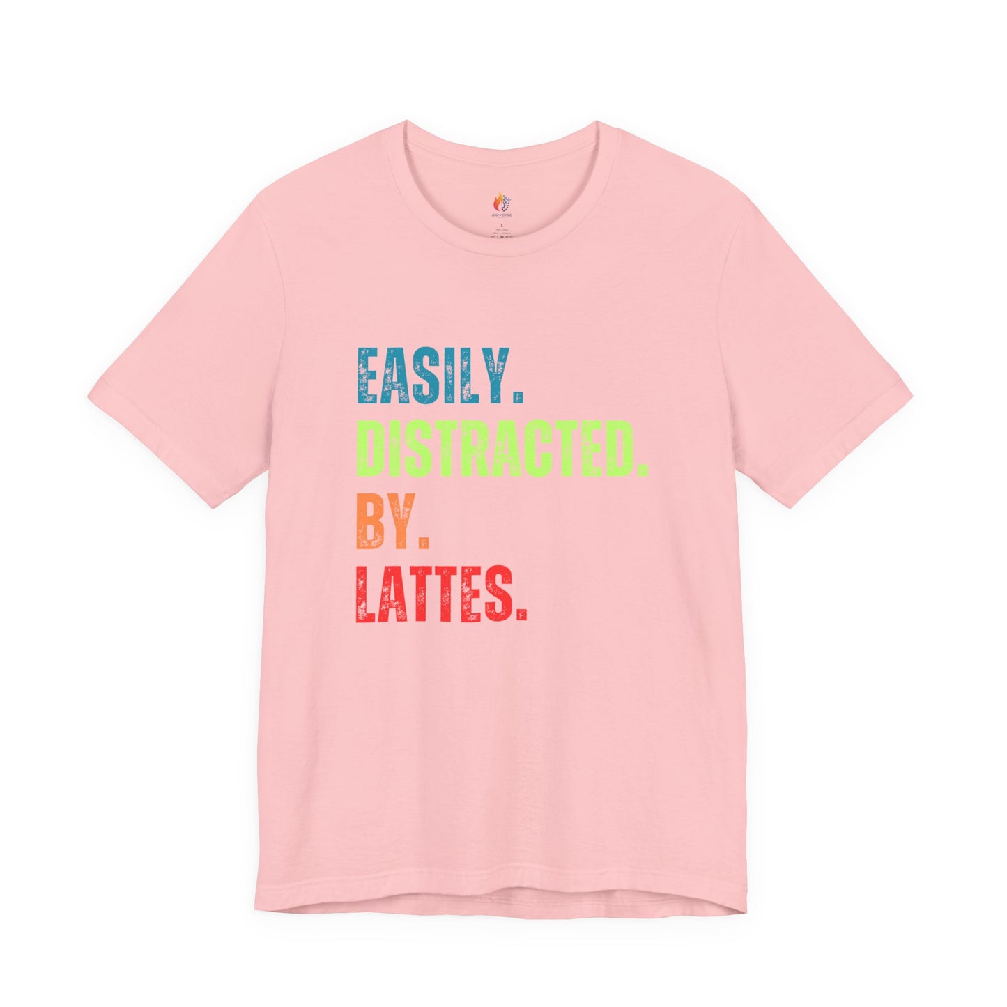 Coffee Lover T-Shirt - "Easily Distracted by Lattes" Graphic Tee