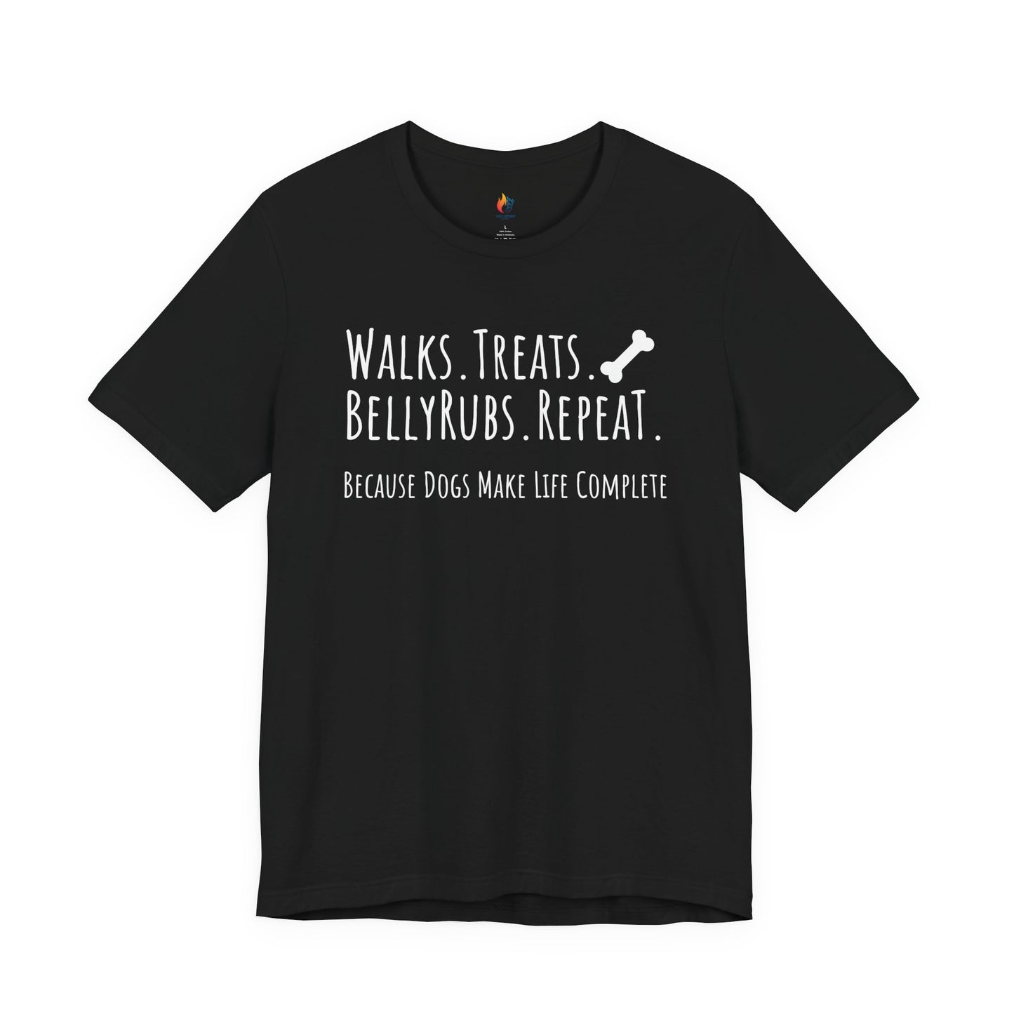 Dog Lover T-Shirt - "Walks, Treats, Belly Rubs, Repeat" - Funny Graphic Tee