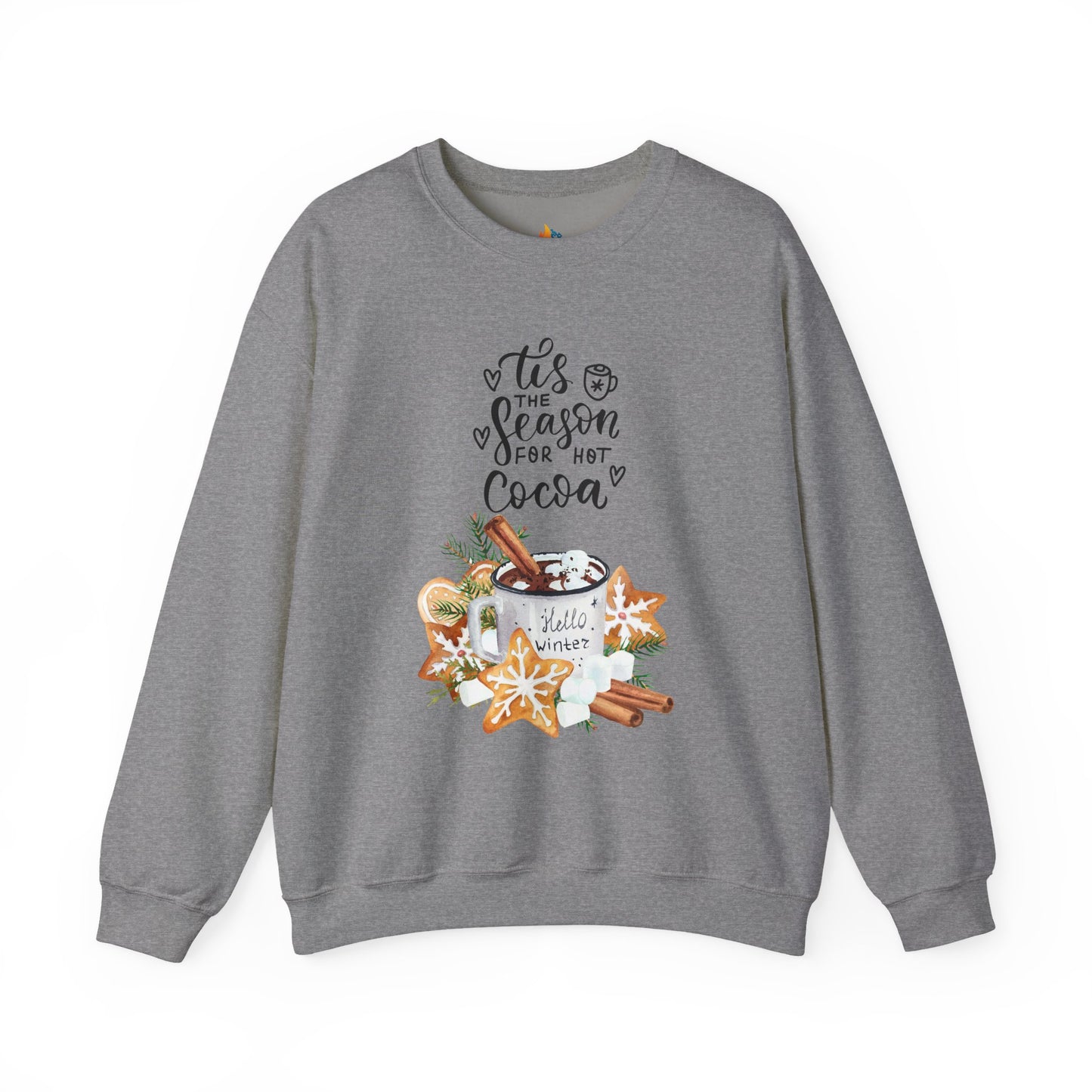 Tis the season for Hot Cocoa Christmas Sweatshirt, Unisex Crewneck, Holiday Season Outfit, Winter Sweatshirt