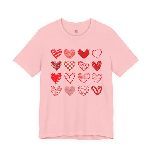 Hearts T-Shirt, Valentine’s Day T-shirt, Cute Valentine Shirt, Love Graphic Tee, Unisex Valentine Outfit, Gift for Him or Her, Romantic Holiday Tee
